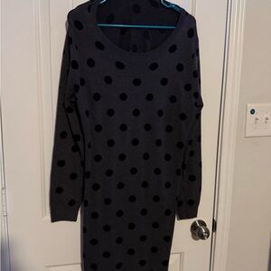Polka Dot Gray Dress